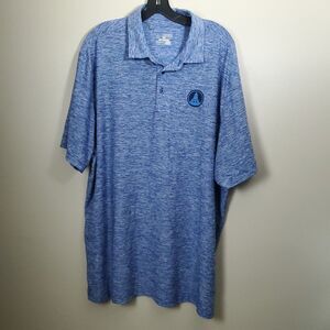 Under Armour Polo Shirt 2XL mens Blue Light House Logo Performance Heat Gear